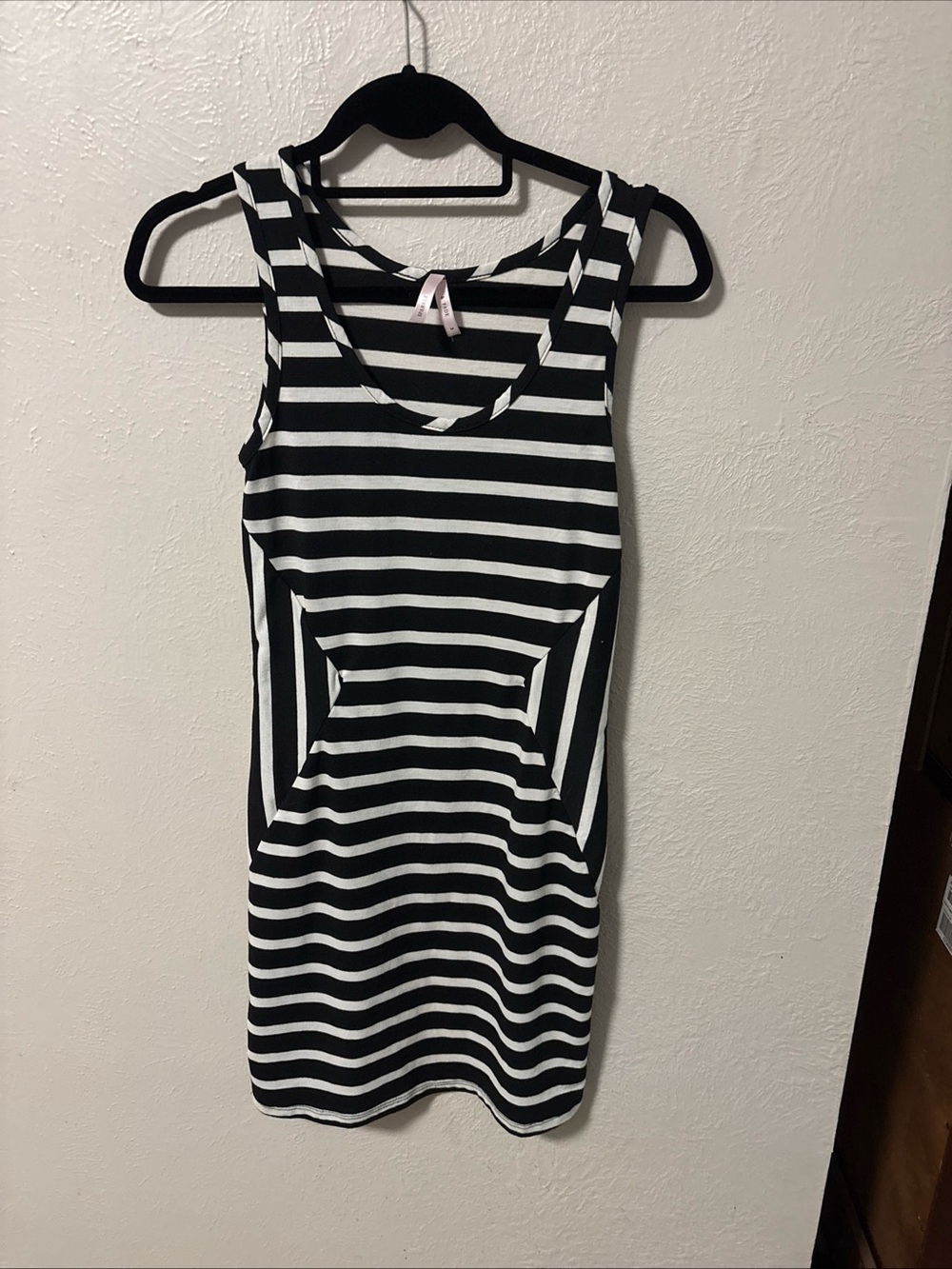 Sparkle & Fade Black and White Striped Tank Dress. Size M